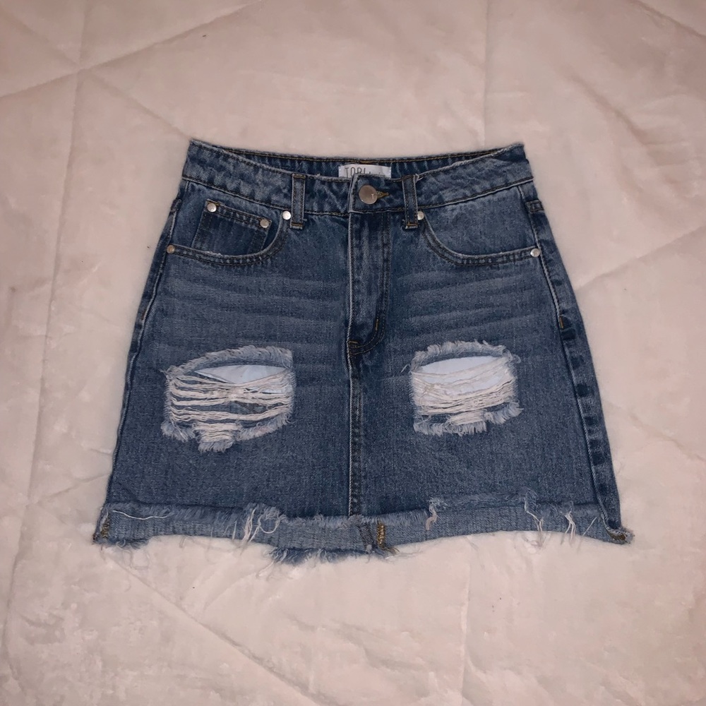 TOBI high waisted denim skirt